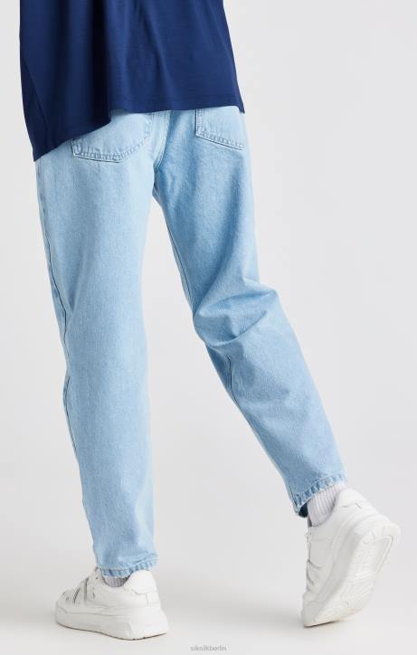 Männer SikSilk Hellblaue Basic-Karottenjeans Bekleidung J0NL544