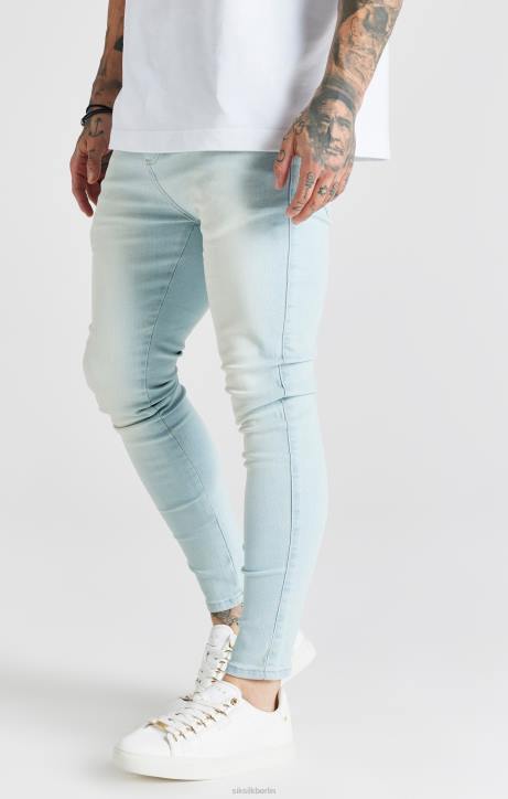 Männer SikSilk Hellblaue Essential-Röhrenjeans Bekleidung J0NL552