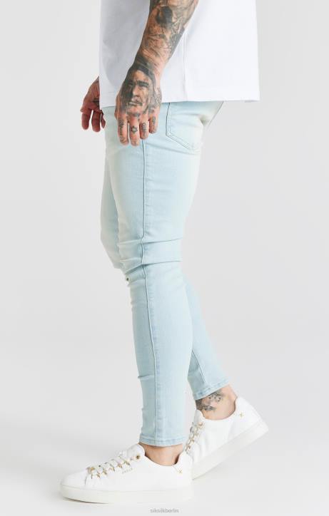 Männer SikSilk Hellblaue Essential-Röhrenjeans Bekleidung J0NL552
