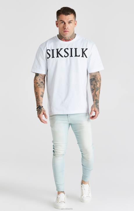 Männer SikSilk Hellblaue Essential-Röhrenjeans Bekleidung J0NL552