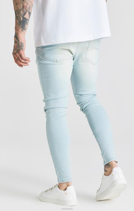 Männer SikSilk Hellblaue Essential-Röhrenjeans Bekleidung J0NL552