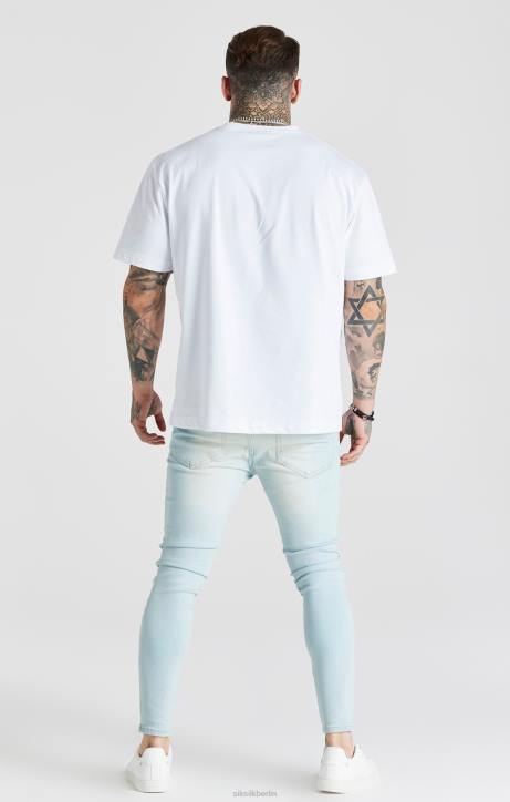 Männer SikSilk Hellblaue Essential-Röhrenjeans Bekleidung J0NL552
