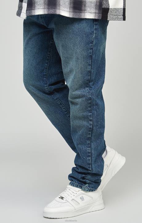 Männer SikSilk Mittelblaue, gerade geschnittene Jeans Bekleidung J0NL559