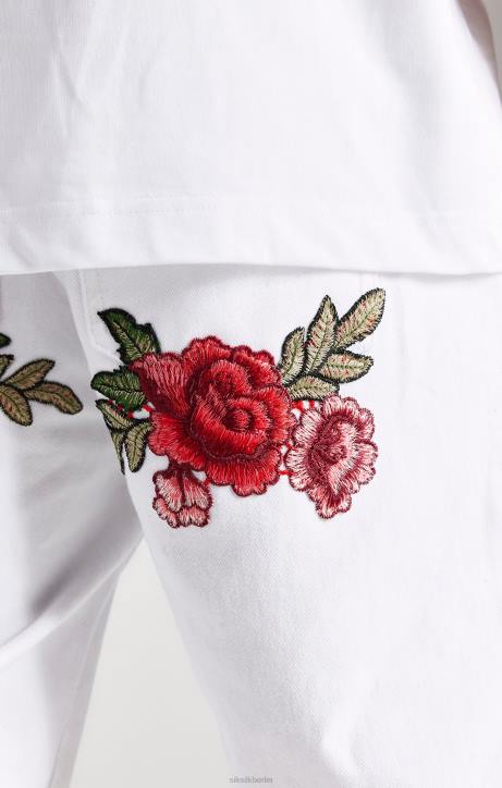 Männer SikSilk Weißer, rosafarbener, gerade geschnittener Denim Bekleidung J0NL550