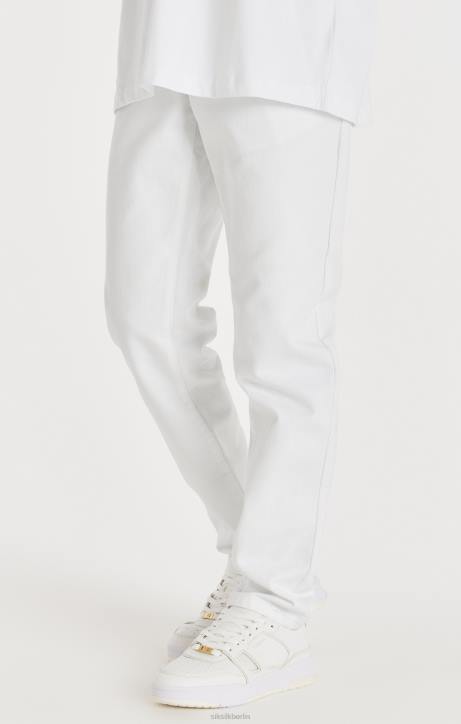 Männer SikSilk weißer, gerade geschnittener Denim Bekleidung J0NL547