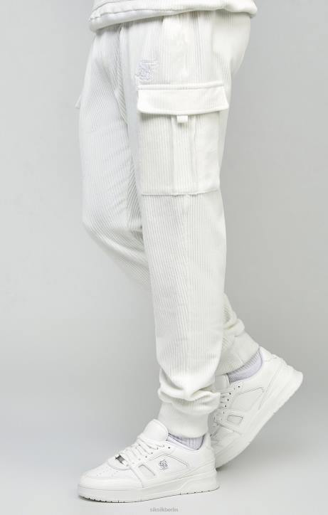 Männer SikSilk Ecrufarbene Cargo-Jogginghose aus Cord Bekleidung J0NL530