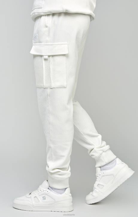 Männer SikSilk Ecrufarbene Cargo-Jogginghose aus Cord Bekleidung J0NL530