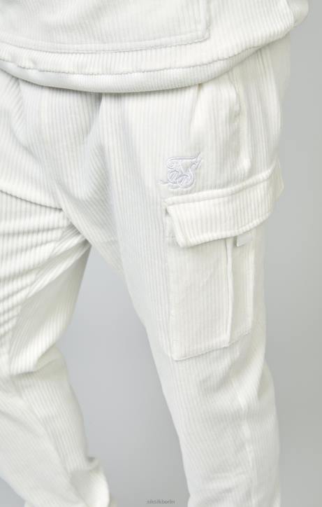 Männer SikSilk Ecrufarbene Cargo-Jogginghose aus Cord Bekleidung J0NL530