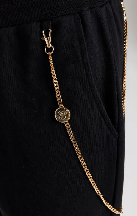 Männer SikSilk schwarzer Kettenjogger Bekleidung J0NL533