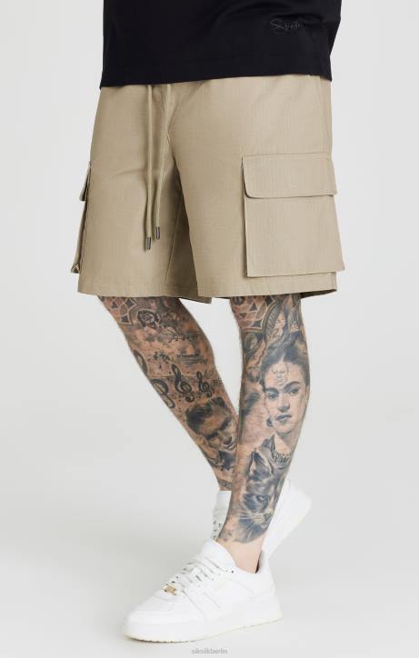 Männer SikSilk Beige Ripstop-Cargoshorts Bekleidung J0NL578