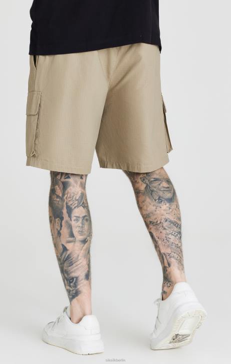 Männer SikSilk Beige Ripstop-Cargoshorts Bekleidung J0NL578