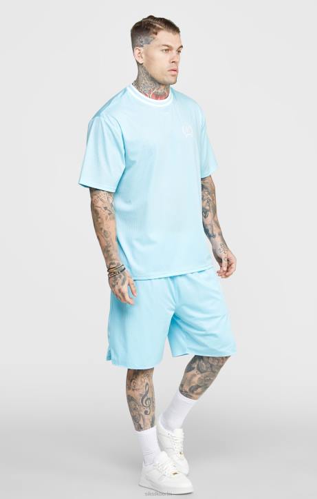 Männer SikSilk Blaue Mesh-Shorts mit lockerer Passform Bekleidung J0NL575