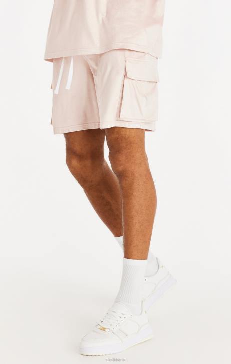 Männer SikSilk Cargo-Shorts aus Stretch-Wildleder – Rosa Bekleidung J0NL579