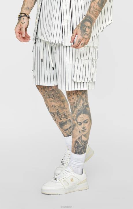 Männer SikSilk Ecru-Jubiläums-Basketball-Cargo-Shorts Bekleidung J0NL568