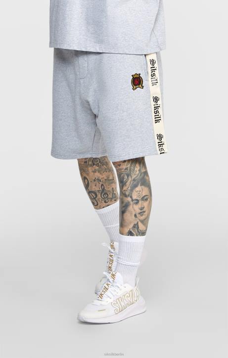 Männer SikSilk Graue Shorts mit gotischem Seitenband Bekleidung J0NL569
