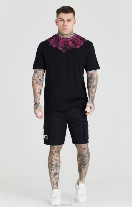 Männer SikSilk Schwarze Ripstop-Cargoshorts Bekleidung J0NL586
