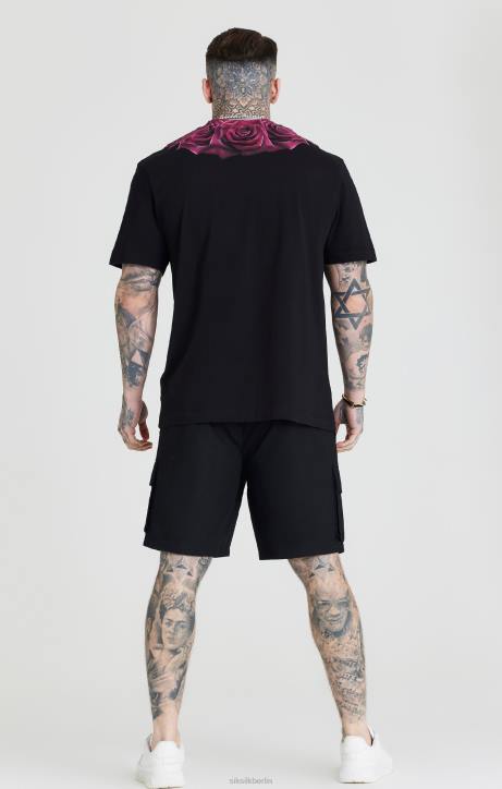 Männer SikSilk Schwarze Ripstop-Cargoshorts Bekleidung J0NL586