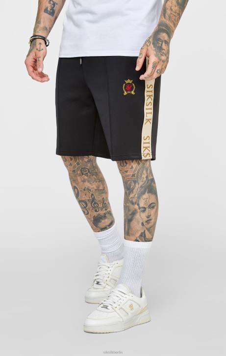 Männer SikSilk Schwarze Wappen-Shorts Bekleidung J0NL577