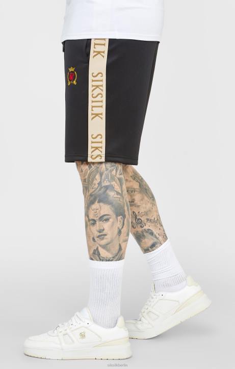 Männer SikSilk Schwarze Wappen-Shorts Bekleidung J0NL577
