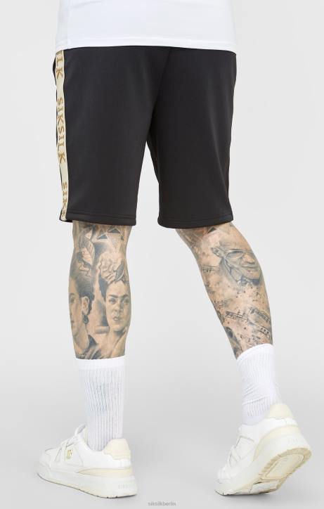 Männer SikSilk Schwarze Wappen-Shorts Bekleidung J0NL577