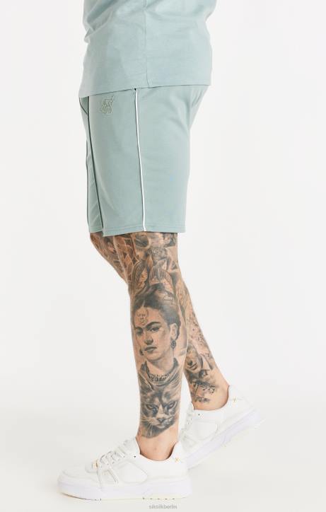 Männer SikSilk Script-Plissee-Shorts – Blaugrün Bekleidung J0NL597