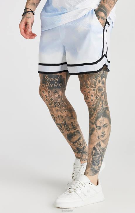 Männer SikSilk Weiße, elegante Shorts mit Streifen Bekleidung J0NL596