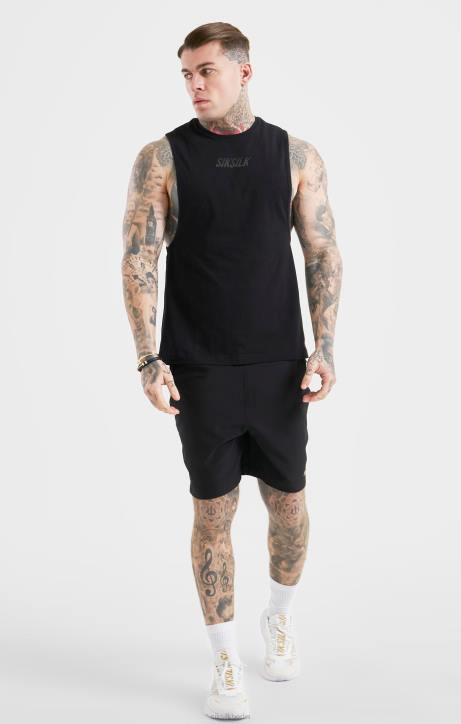 Männer SikSilk schwarze Sportshorts Bekleidung J0NL590