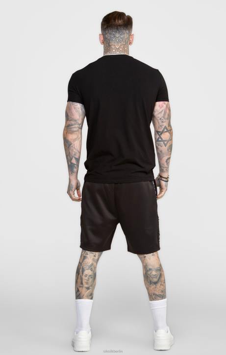 Männer SikSilk schwarze, getapte Short Bekleidung J0NL611