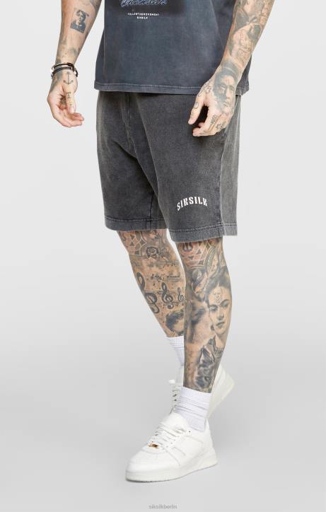 Männer SikSilk schwarze, grafische, entspannte Shorts Bekleidung J0NL567