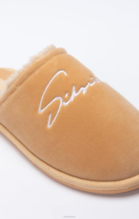 Männer SikSilk Beiger Slipper mit gesticktem Logo Schuhwerk J0NL7