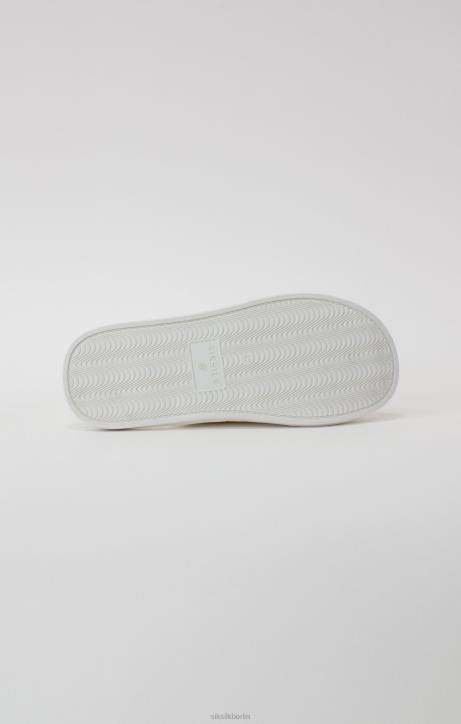 Männer SikSilk weißer Slipper mit gesticktem Logo Schuhwerk J0NL6