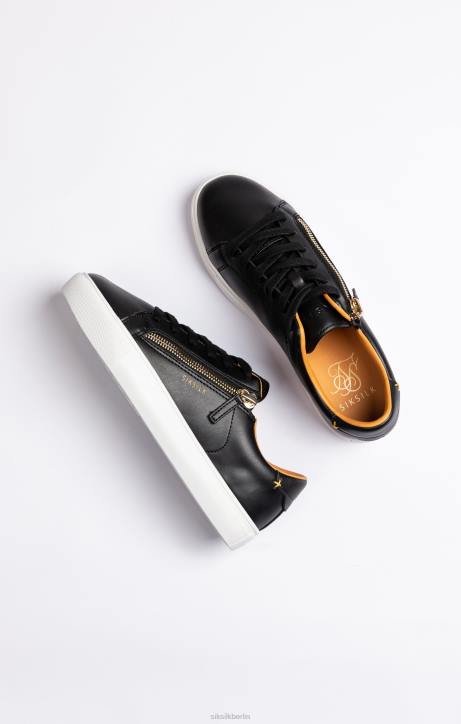 Männer SikSilk schwarzer klassischer Sneaker mit funktionellem Reißverschluss Schuhwerk J0NL5
