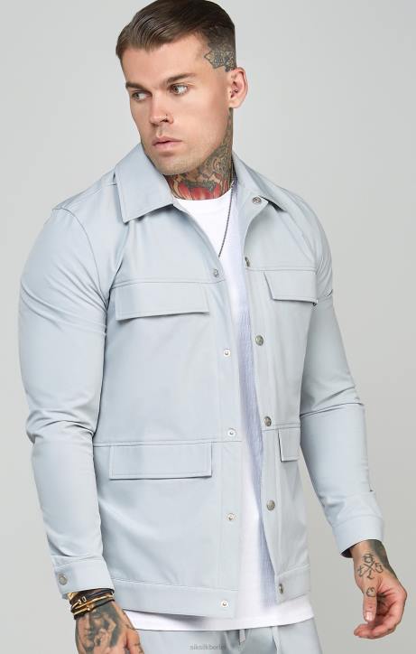 Männer SikSilk graues Utility-Overshirt Bekleidung J0NL462