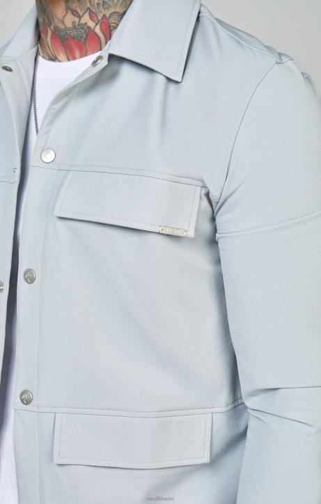 Männer SikSilk graues Utility-Overshirt Bekleidung J0NL462
