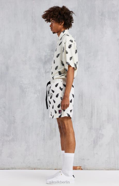 Männer SikSilk x Ecrufarbenes, übergroßes Hemd mit Space Jam-Aufdruck Bekleidung J0NL463