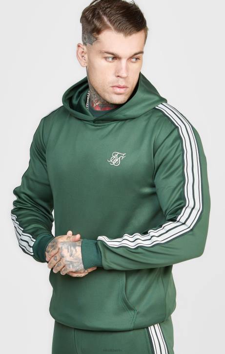 Männer SikSilk Grüner, eleganter Kapuzenpullover zum Überziehen Bekleidung J0NL434
