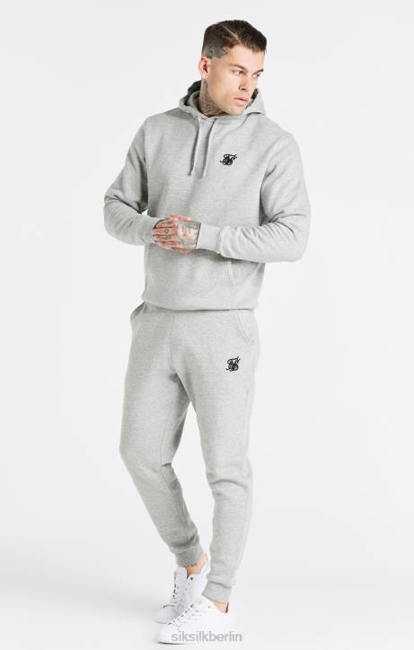 Männer SikSilk Grau meliertes Essential-Hoodie zum Überziehen Bekleidung J0NL432