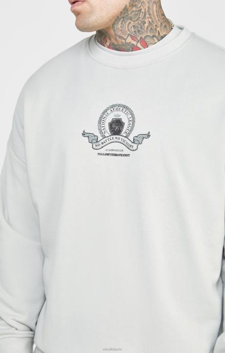 Männer SikSilk Graues College-Sweatshirt Bekleidung J0NL444