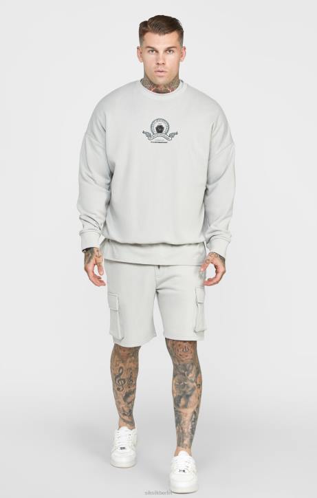 Männer SikSilk Graues College-Sweatshirt Bekleidung J0NL444