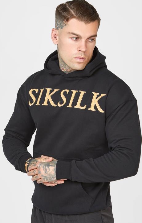 Männer SikSilk Kapuzenpullover mit goldener Applikation Bekleidung J0NL436