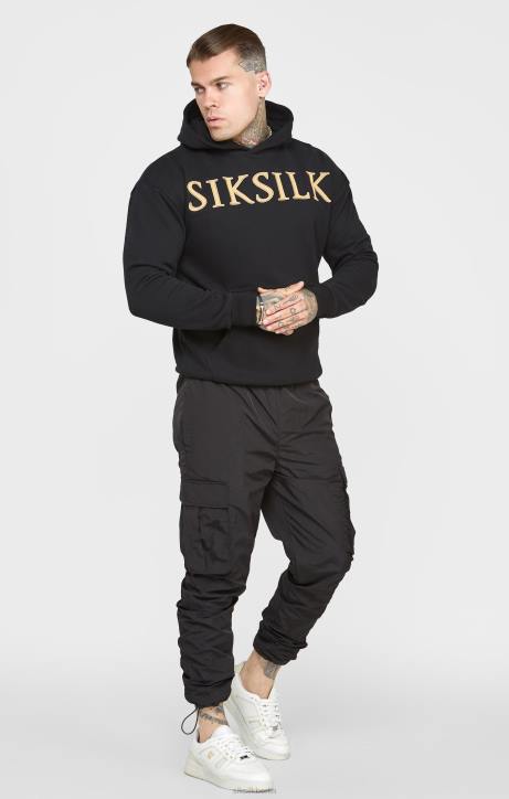 Männer SikSilk Kapuzenpullover mit goldener Applikation Bekleidung J0NL436
