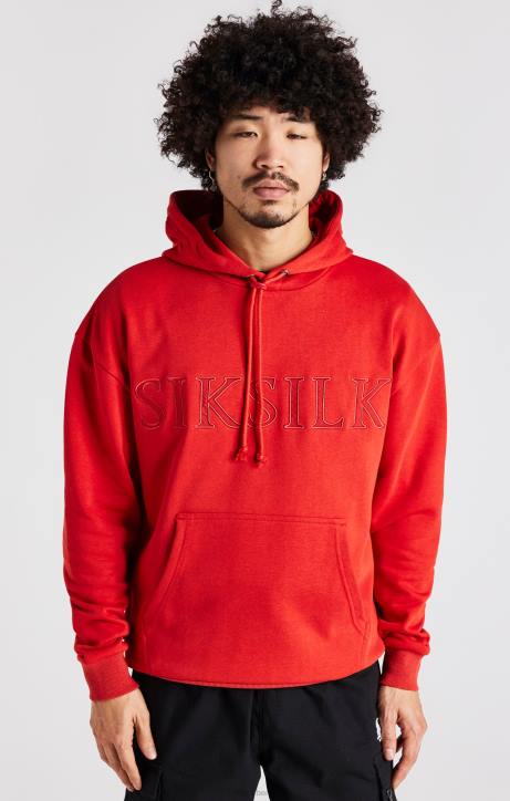 Männer SikSilk Kapuzenpullover mit roter Applikation Bekleidung J0NL424