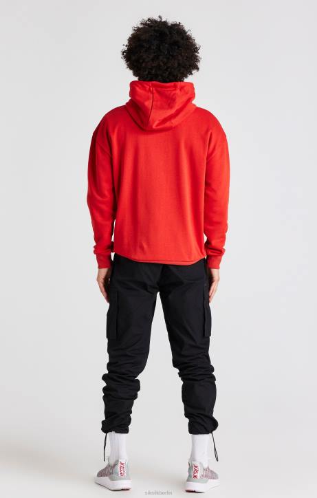 Männer SikSilk Kapuzenpullover mit roter Applikation Bekleidung J0NL424