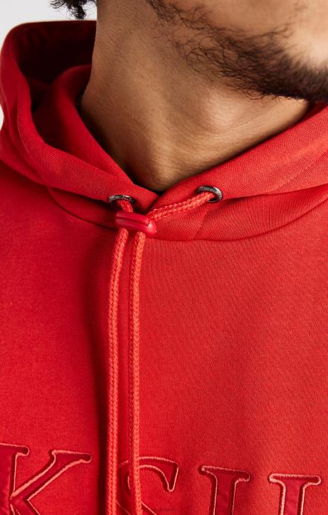 Männer SikSilk Kapuzenpullover mit roter Applikation Bekleidung J0NL424