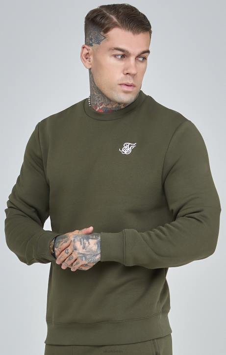 Männer SikSilk Khakifarbenes Essential-Sweatshirt Bekleidung J0NL441