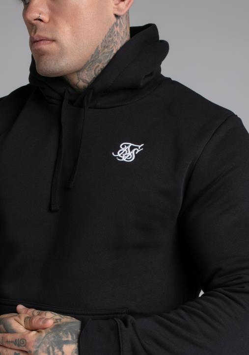 Männer SikSilk Schwarzer, unverzichtbarer Kapuzenpullover zum Überziehen Bekleidung J0NL422