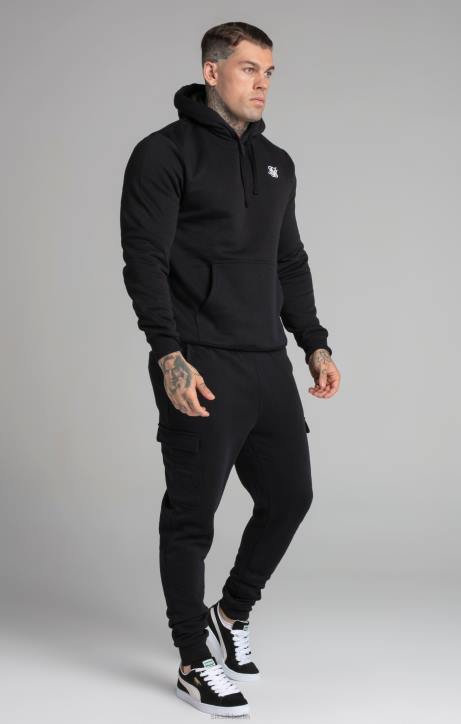 Männer SikSilk Schwarzer, unverzichtbarer Kapuzenpullover zum Überziehen Bekleidung J0NL422