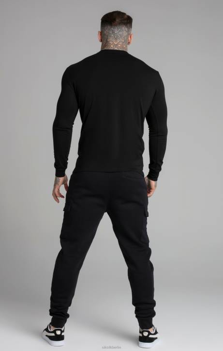 Männer SikSilk Schwarzes Essential-Sweatshirt Bekleidung J0NL412