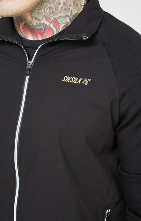 Männer SikSilk schwarzer Sport-Reißverschluss Bekleidung J0NL428