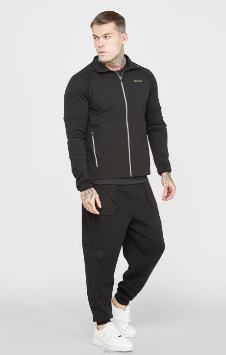 Männer SikSilk schwarzer Sport-Reißverschluss Bekleidung J0NL428